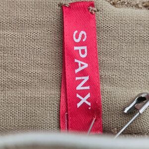 spanx on the go stretch twill wide leg crop pants womens xl khaki beige pull on